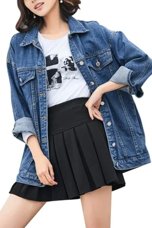 2026 New Spring Autumn Women's Denim Jacket Long Sleeve Slim Fit Casual Jean Coat Fashion Streetwear Outerwear