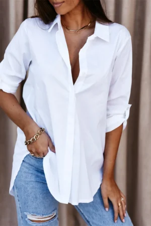 Women Blouse Spring Autumn Long Sleeve Fashion Casual White Shirts Tops Oversized Blouses Female Loose Shirts Daily Streetwear