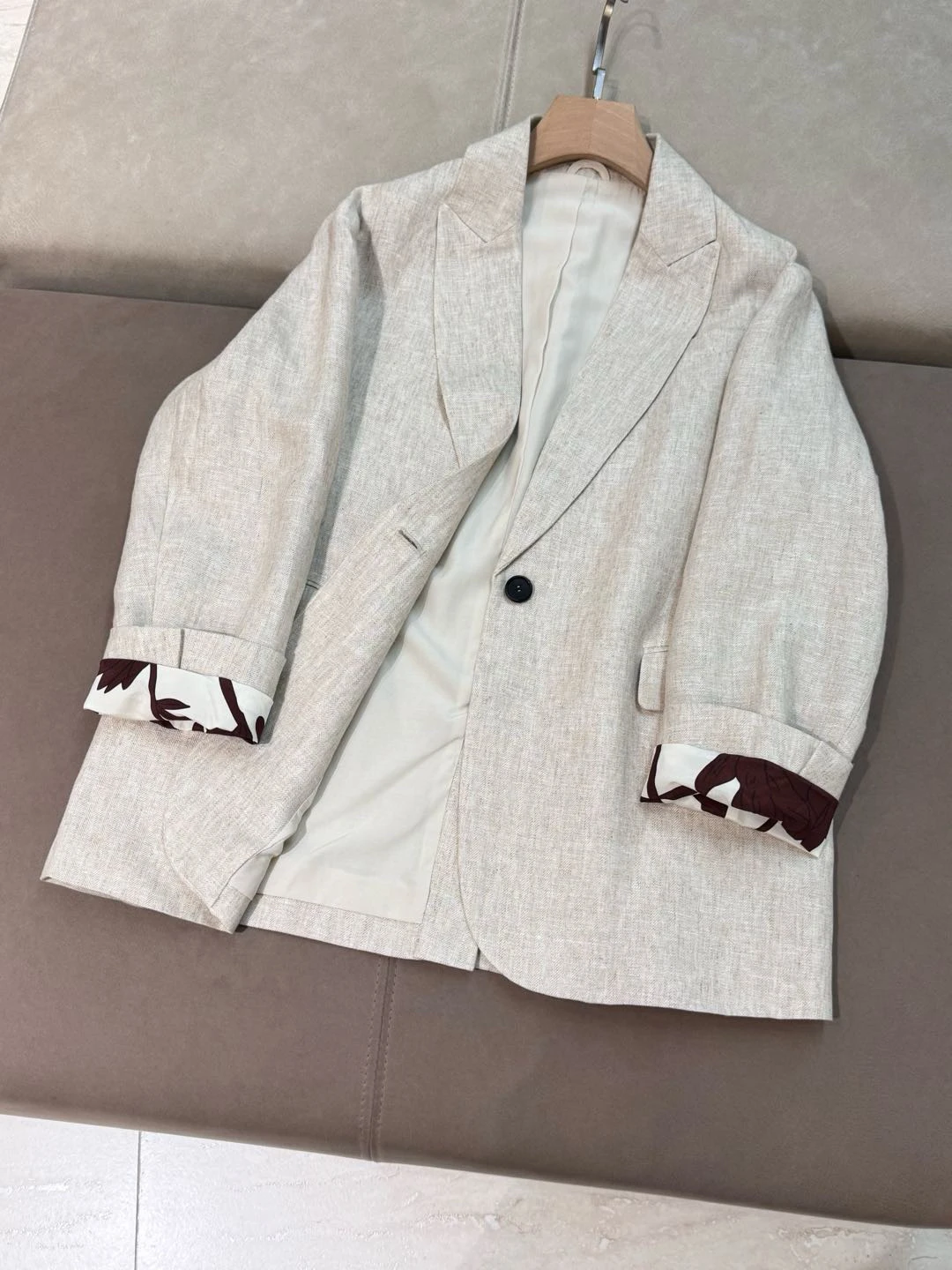 Casual business imported linen early spring thin blazer - Image 3